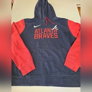 Nike Atlanta Braves Navy and Red Hoodie